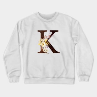 Floral Monogram K Lovely Autumn Foliage Crewneck Sweatshirt